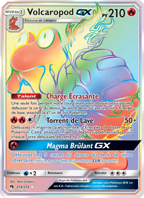 Carte Pokémon Volcaropod GX #218 — Tonnerre Perdu