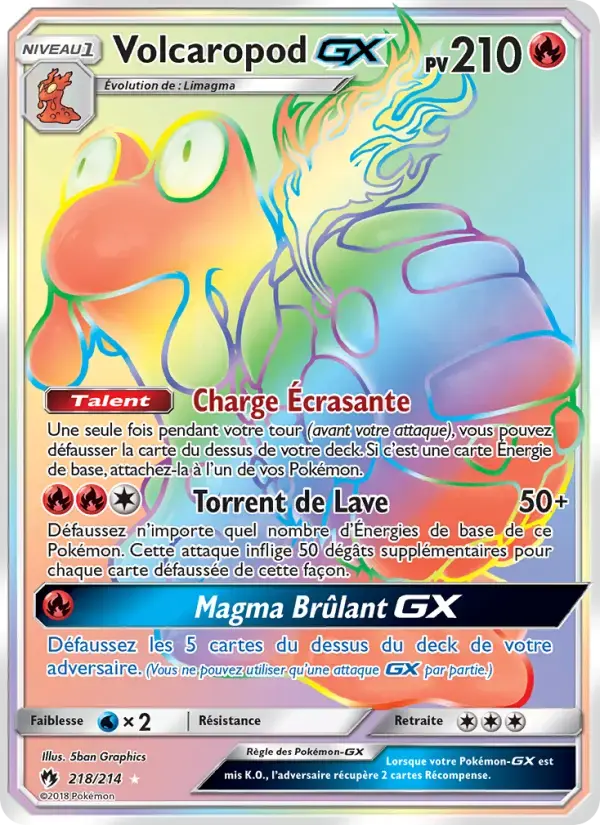 Carte Pokémon Volcaropod GX #218 — Tonnerre Perdu