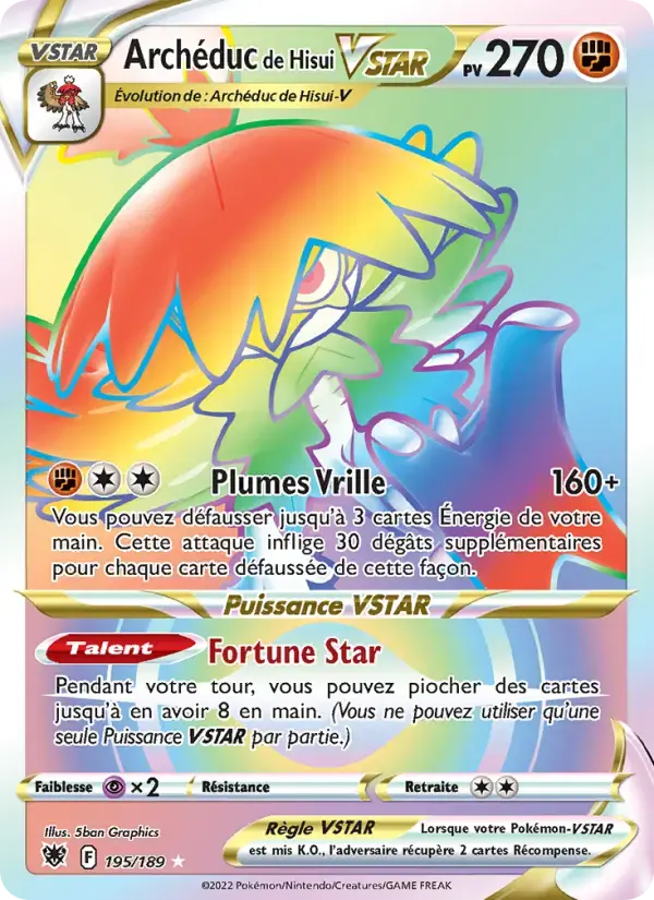 Carte Pokémon Archéduc de Hisui VSTAR #195 — Astres Radieux