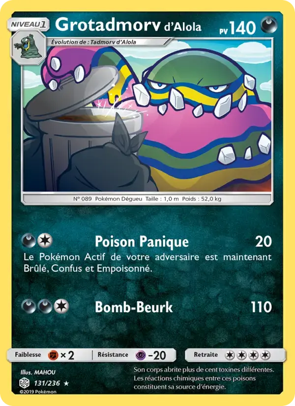 Carte Pokémon Grotadmorv d’Alola #131 — Éclipse Cosmique