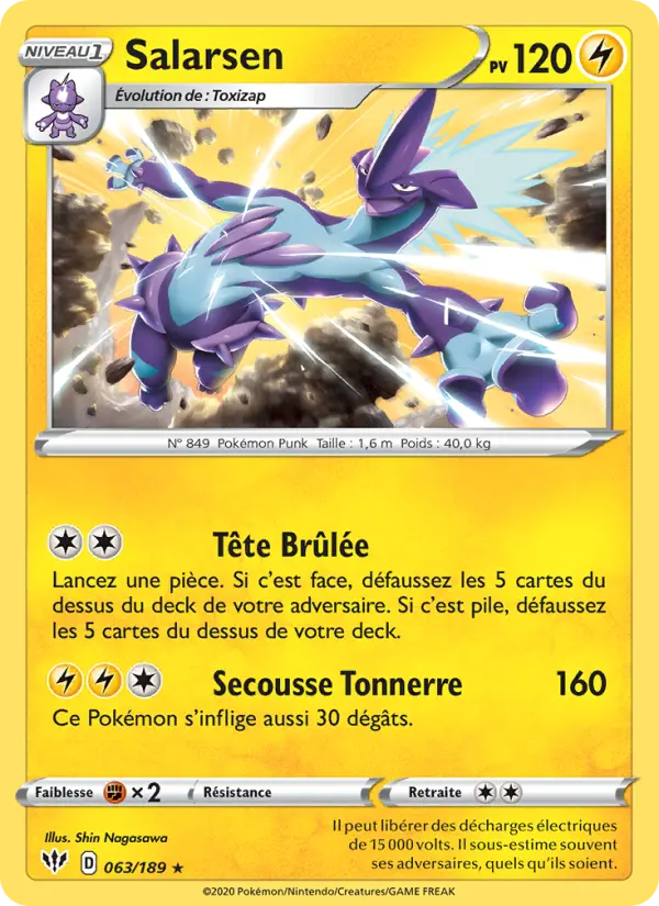 Carte Pokémon Salarsen #63 — Ténèbres Embrasées
