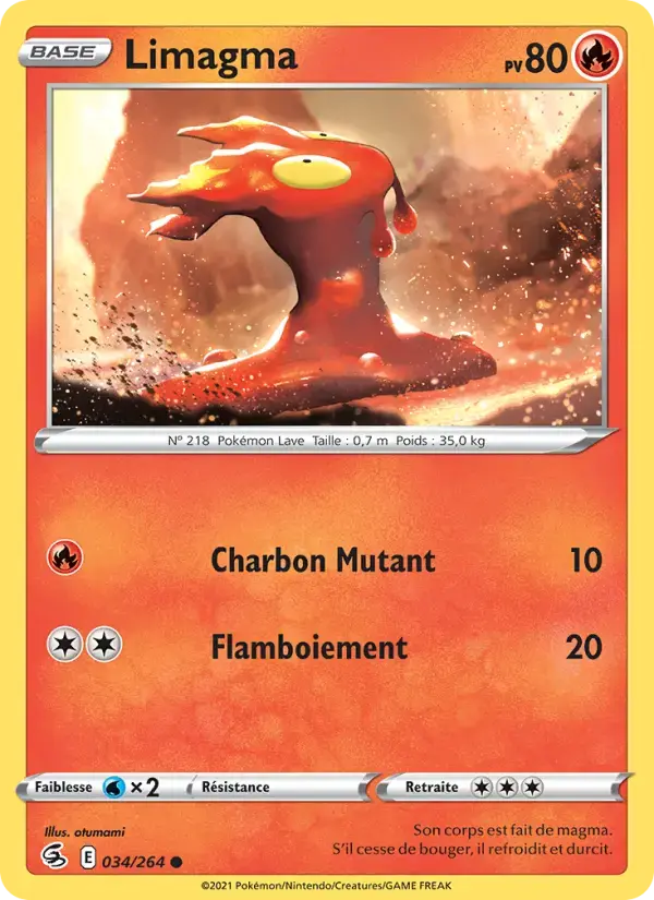 Carte Pokémon Limagma #34 — Poing de Fusion