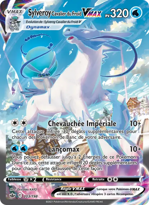 Carte Pokémon Sylveroy Cavalier du Froid VMAX #203 — Règne de Glace