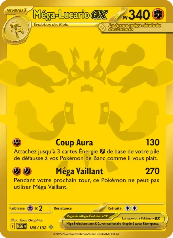 Carte Pokémon Méga-Lucario-ex #188 — Méga-Évolution