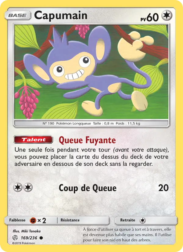 Carte Pokémon Capumain #169 — Éclipse Cosmique