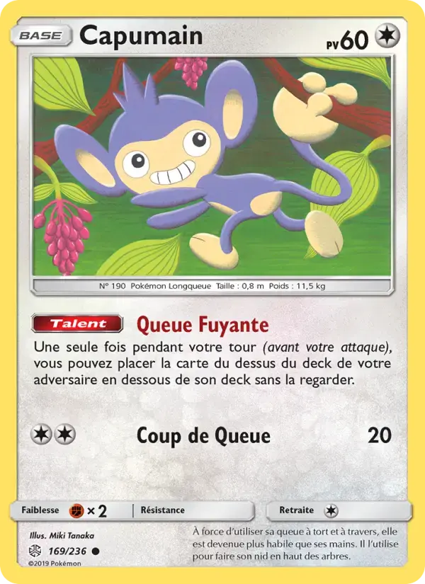 Carte Pokémon Capumain #169 — Éclipse Cosmique