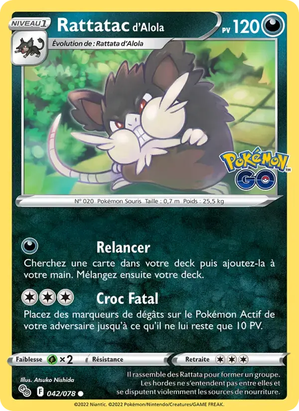 Carte Pokémon Rattatac d'Alola #042 — Pokémon GO