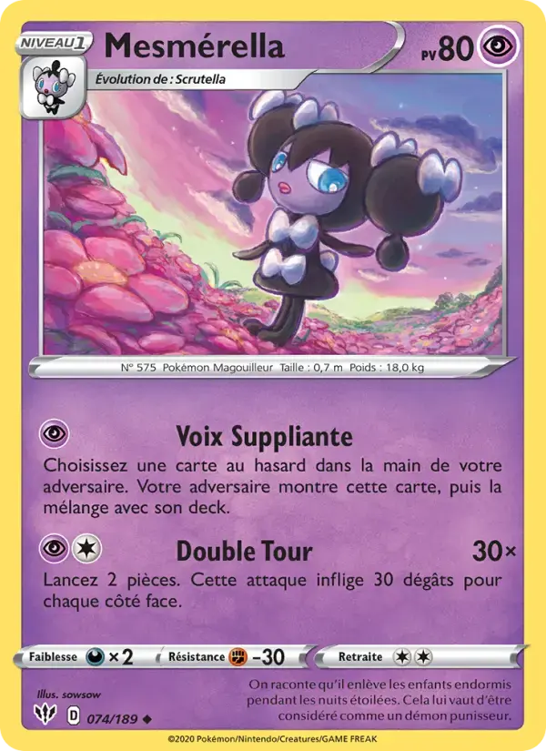 Carte Pokémon Mesmérella #74 — Ténèbres Embrasées