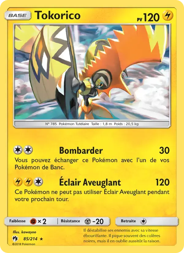 Carte Pokémon Tokorico #85 — Tonnerre Perdu