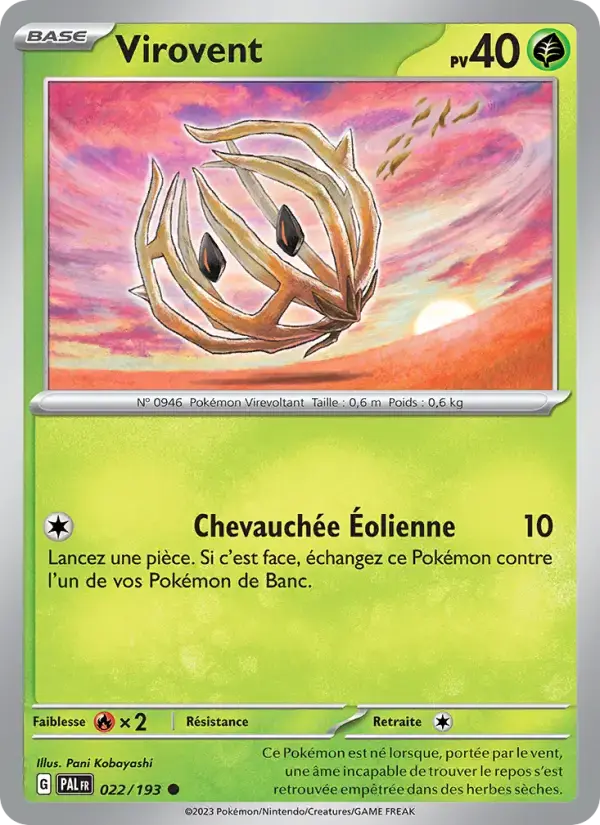 Carte Pokémon Virovent #022 — Évolutions à Paldea
