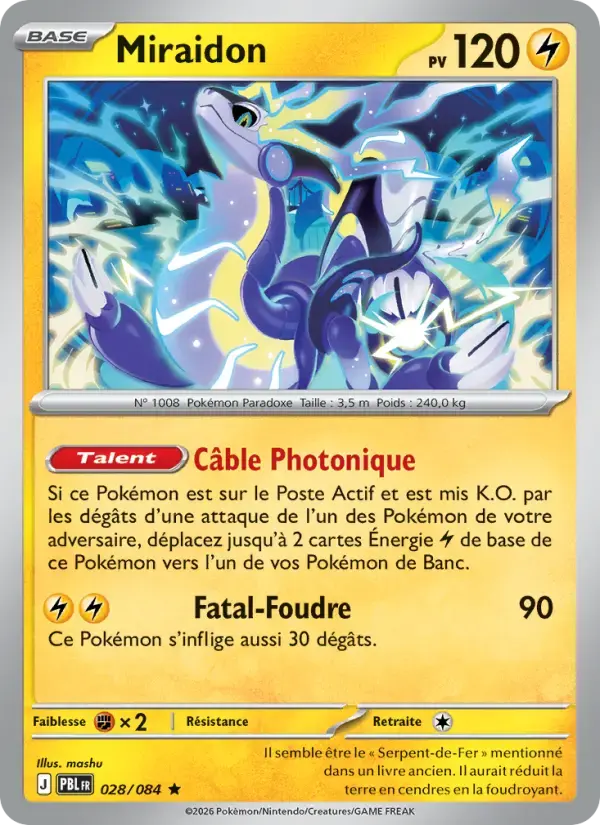Carte Pokémon Miraidon #028 — Nuit Noire