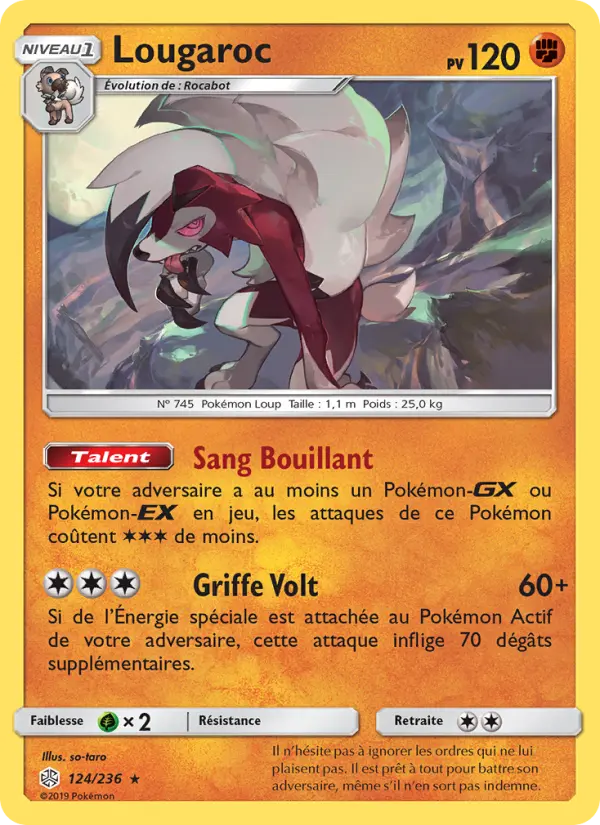 Carte Pokémon Lougaroc #124 — Éclipse Cosmique