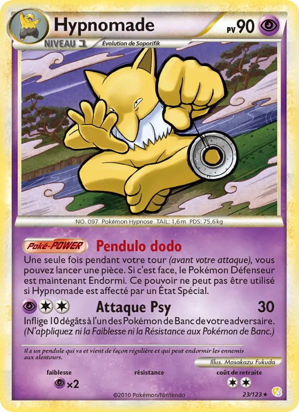 Carte Pokémon Hypnomade #23 — HeartGold SoulSilver