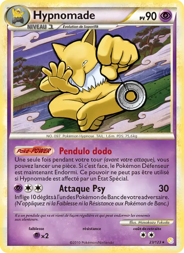 Carte Pokémon Hypnomade #23 — HeartGold SoulSilver