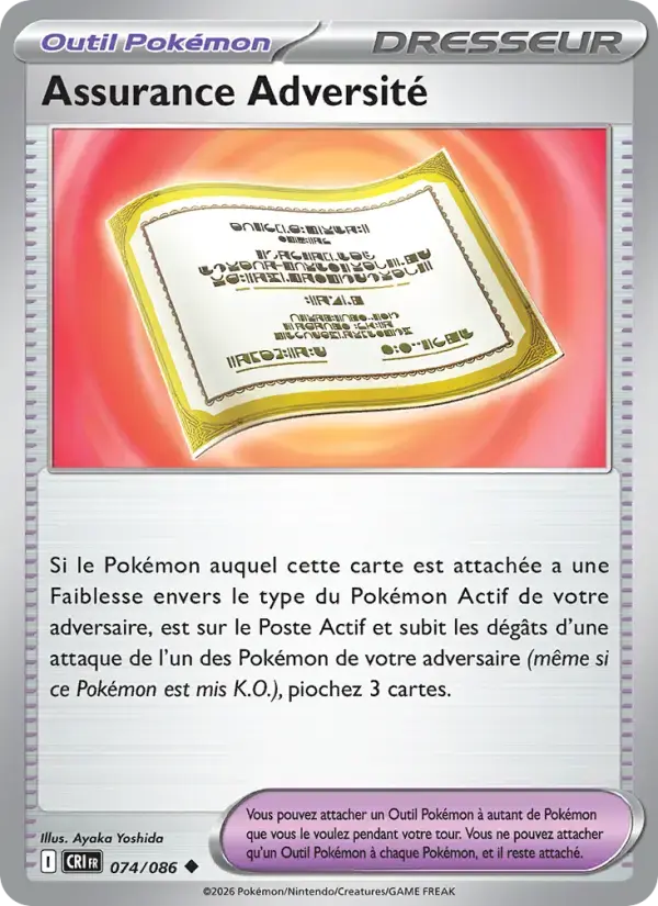 Carte Pokémon Assurance Adversité #074 — Chaos Ascendant