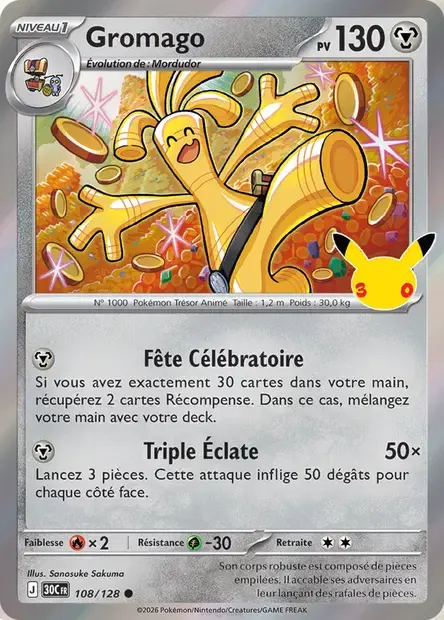 Carte Pokémon Gromago #108 — 30ᵉ Anniversaire