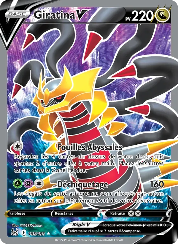Carte Pokémon Giratina V #185 — Origine Perdue