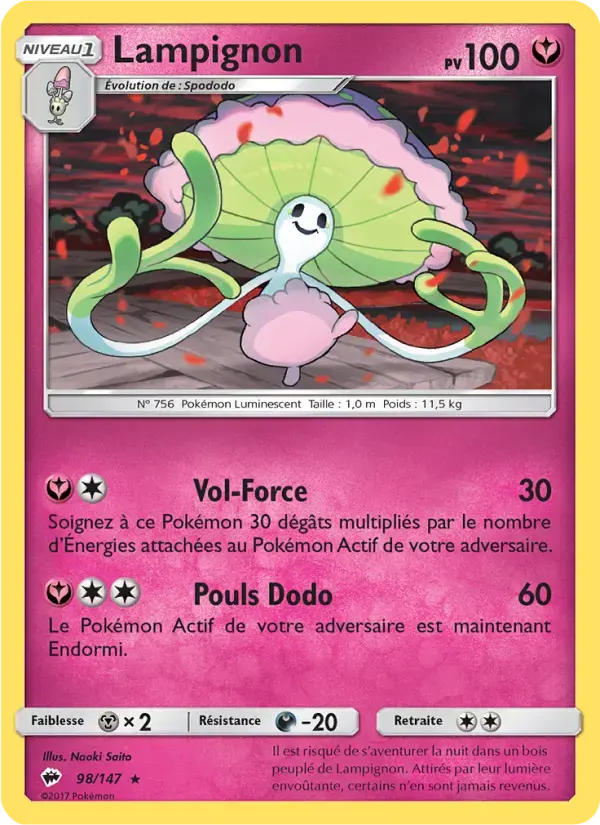Carte Pokémon Lampignon #98 — Ombres Ardentes