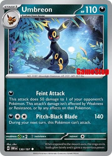 Umbreon #130 Stamp V2 — Obsidian Flames