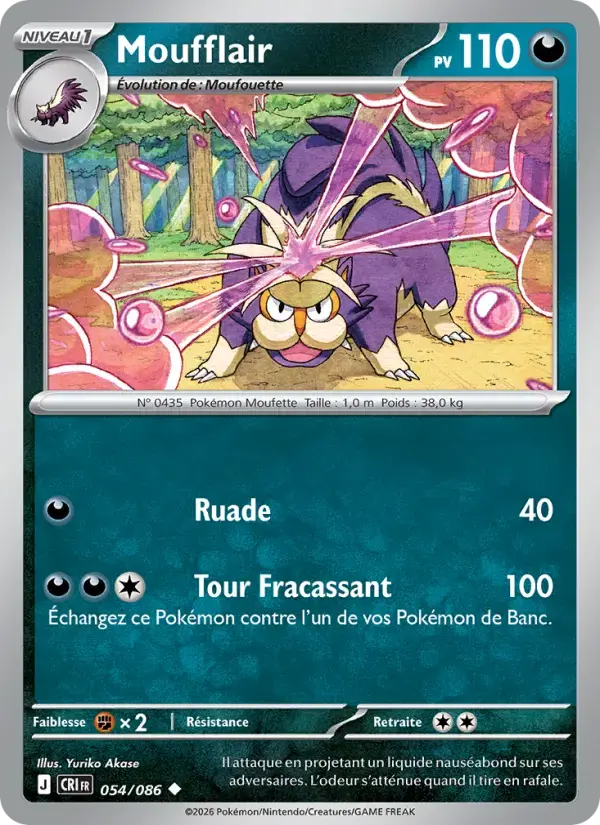 Carte Pokémon Moufflair #054 — Chaos Ascendant