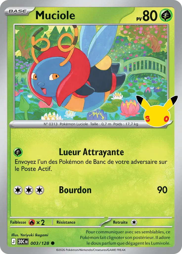 Carte Pokémon Muciole #003 — 30ᵉ Anniversaire