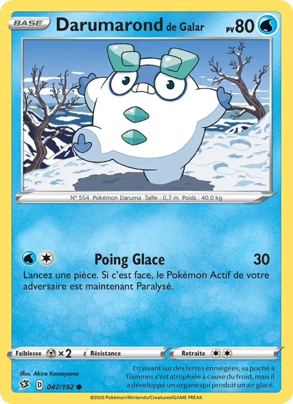 Carte Pokémon Darumarond de Galar #47 — Clash des Rebelles