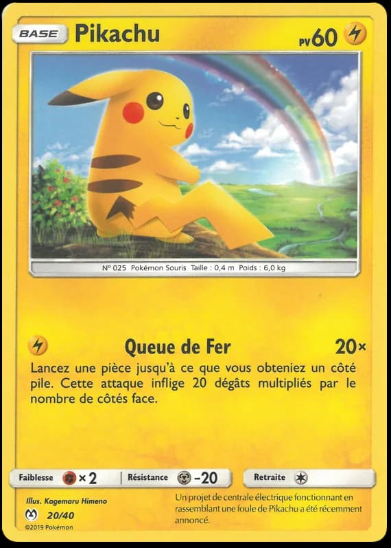 Carte Pokémon Pikachu #20 — 2019 Promo McDonald's