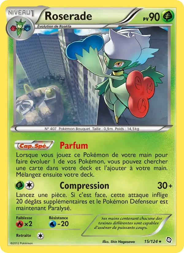 Carte Pokémon Roserade #15 — Dragons Exaltés
