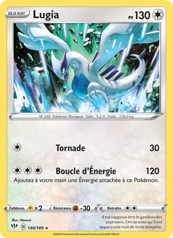 Carte Pokémon Lugia #140 — Ténèbres Embrasées