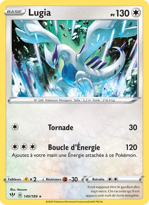 Carte Pokémon Lugia #140 — Ténèbres Embrasées