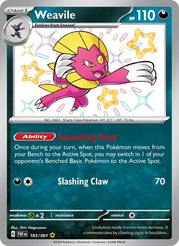 Weavile #183 — Paldean Fates