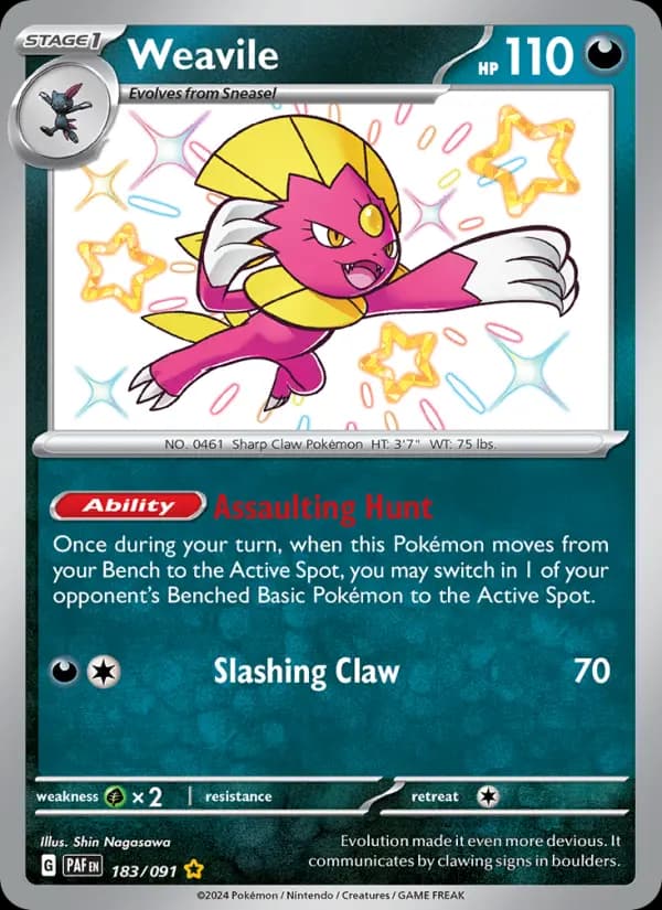 Weavile #183 — Paldean Fates