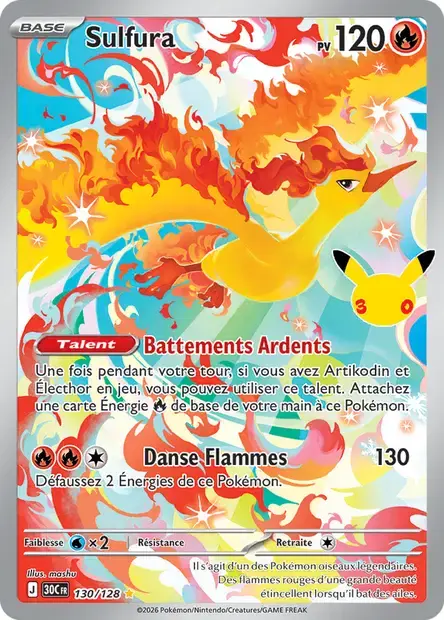 Carte Pokémon Sulfura #130 — 30ᵉ Anniversaire