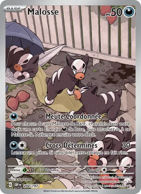 Carte Pokémon Malosse #204 — Flammes Obsidiennes
