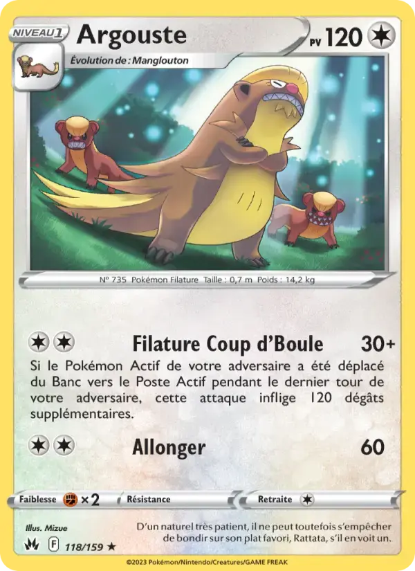 Carte Pokémon Argouste #118 — Zénith Suprême