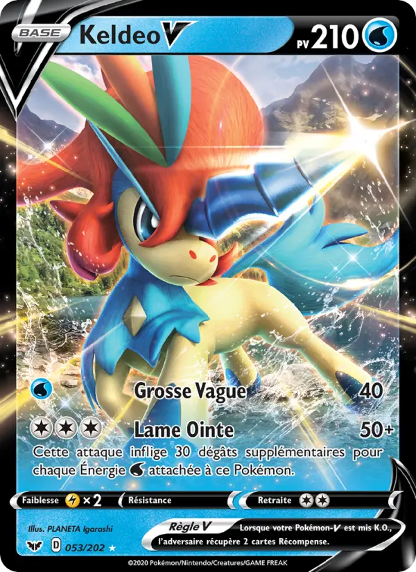 Carte Pokémon Keldeo V #53 — Épée et Bouclier