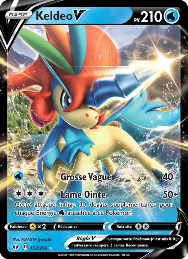Carte Pokémon Keldeo V #53 — Épée et Bouclier