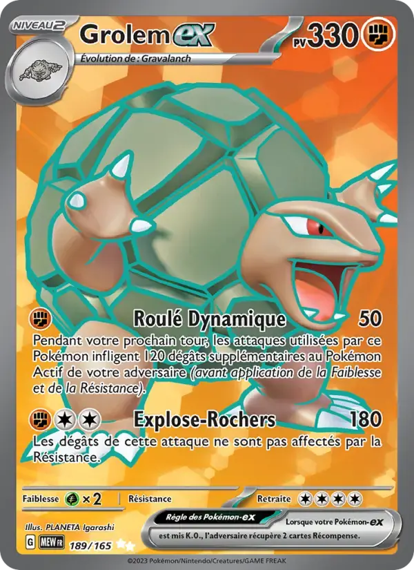 Carte Pokémon Grolem-ex #189 — Pokémon 151