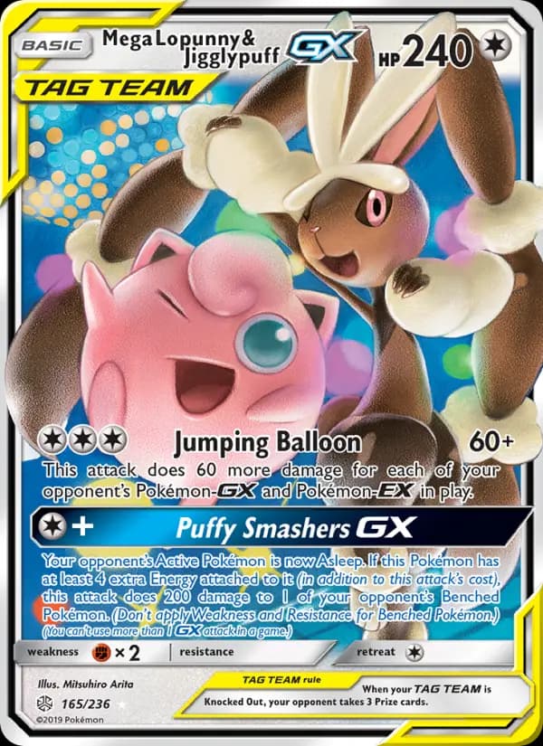 Mega Lopunny & Jigglypuff GX #165 — Cosmic Eclipse
