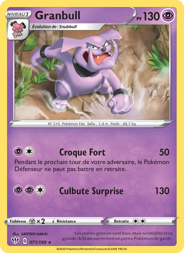 Carte Pokémon Granbull #71 — Ténèbres Embrasées