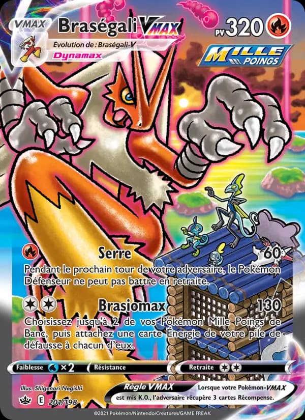 Carte Pokémon Braségali VMAX #201 — Règne de Glace