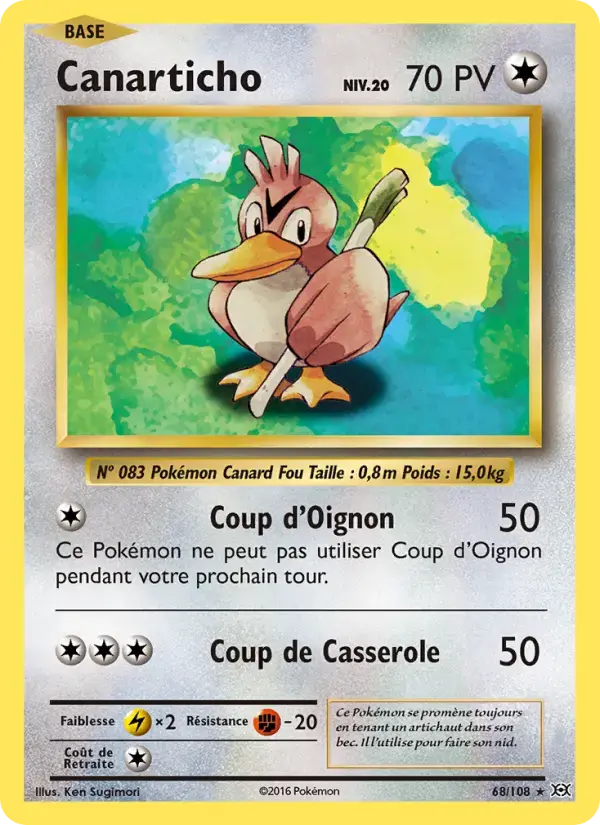 Carte Pokémon Canarticho #68 — Évolutions XY