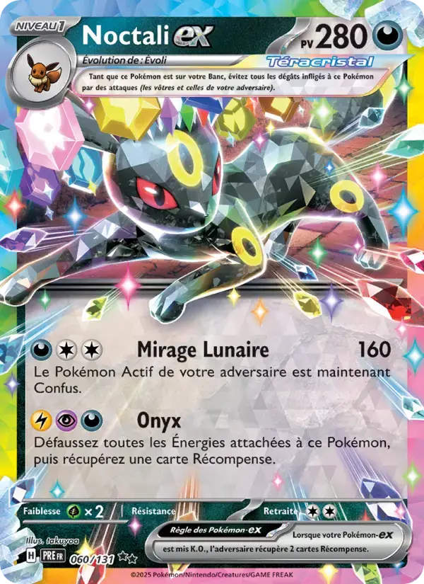 Carte Pokémon Noctali-ex #060 — Évolutions Prismatiques