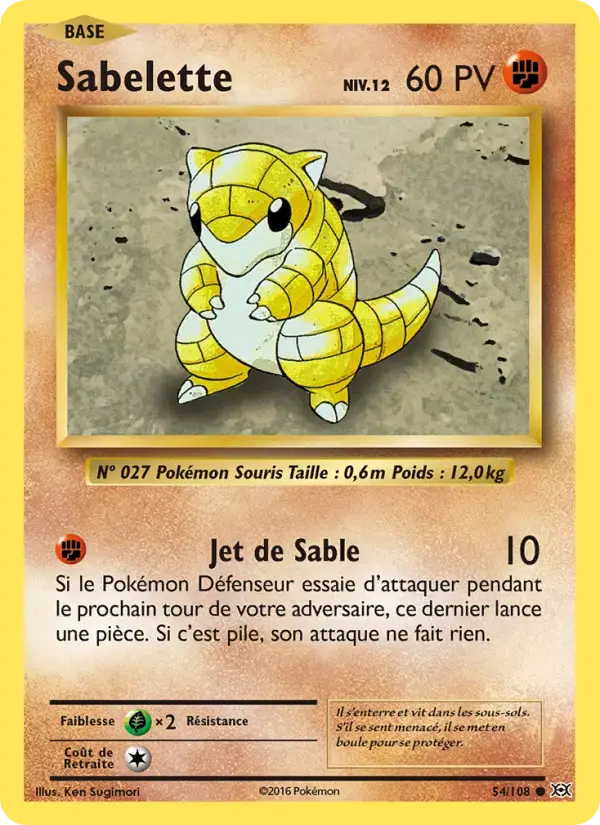 Carte Pokémon Sabelette #54 — Évolutions XY