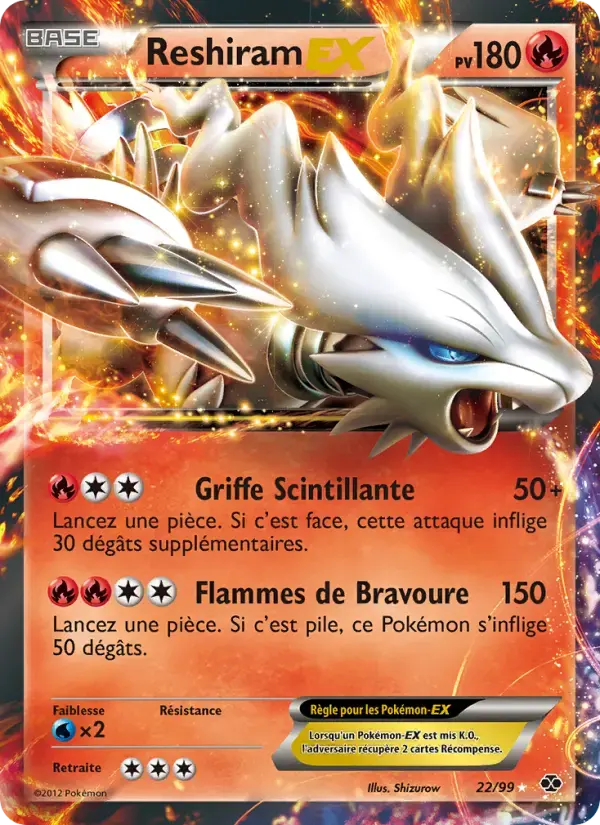 Carte Pokémon Reshiram-EX #22 — Destinées Futures