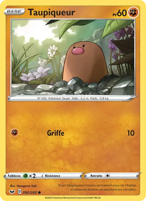 Carte Pokémon Taupiqueur #92 — Épée et Bouclier