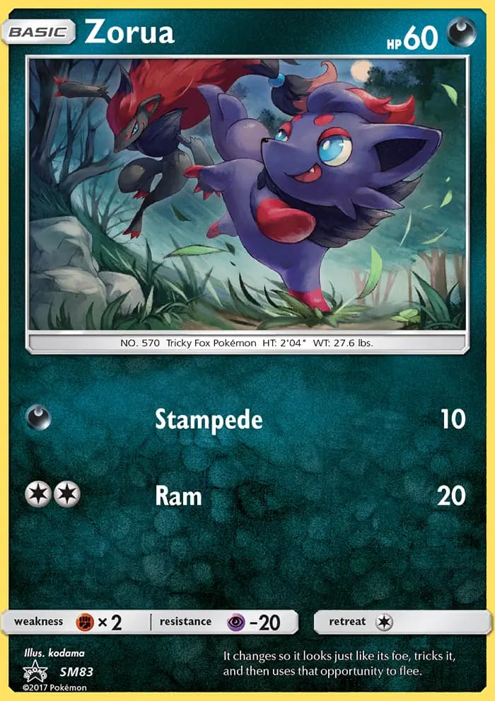 Carte Pokémon Zorua #SM83 — Promos Soleil et Lune
