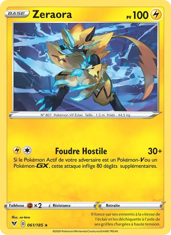 Carte Pokémon Zeraora #61 — Voltage Éclatant