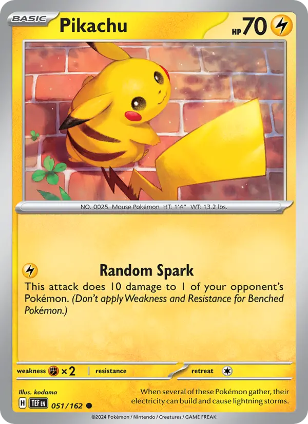 Carte Pokémon Pikachu #051 — Forces Temporelles