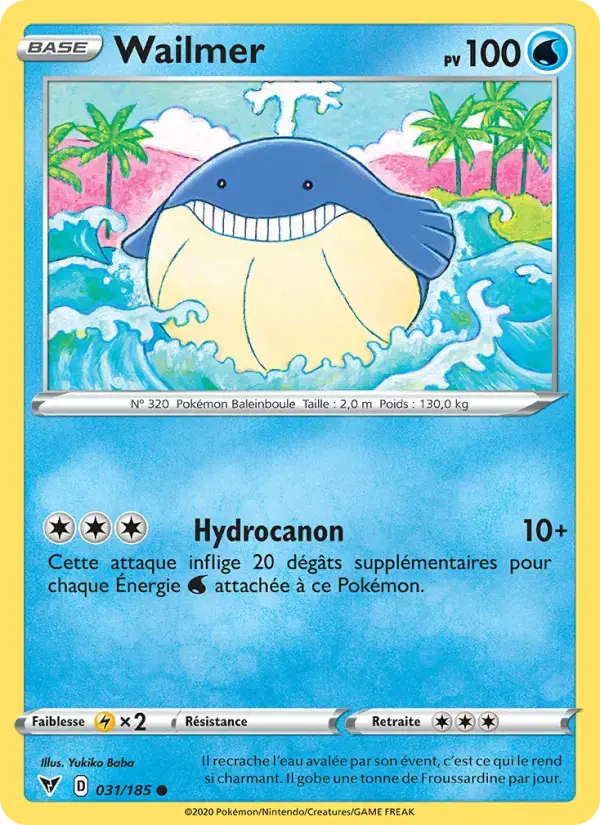 Carte Pokémon Wailmer #31 — Voltage Éclatant